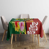 Melanesian Vanuatu Tribal Boar Tusk Tablecloth Tropical Plants and Namele Motifs LT03 - Polynesian Pride