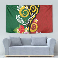 Melanesian Vanuatu Tribal Boar Tusk Tapestry Tropical Plants and Namele Motifs - Polynesian Pride