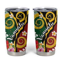 Melanesian Vanuatu Tribal Boar Tusk Tumbler Cup Tropical Plants and Namele Motifs - Polynesian Pride