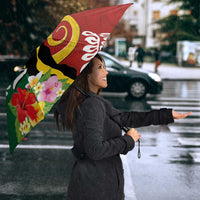 Melanesian Vanuatu Tribal Boar Tusk Umbrella Tropical Plants and Namele Motifs LT03 - Polynesian Pride