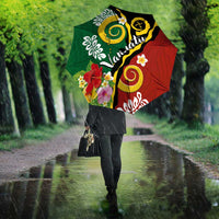 Melanesian Vanuatu Tribal Boar Tusk Umbrella Tropical Plants and Namele Motifs LT03 - Polynesian Pride
