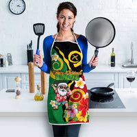 Vanuatu Christmas Apron Funny Santa with Namele and Boar Tusk Tribal LT03 - Polynesian Pride