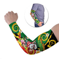 Vanuatu Christmas Arm Sleeves Funny Santa with Namele and Boar Tusk Tribal - Polynesian Pride