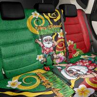 Vanuatu Christmas Back Car Seat Cover Funny Santa with Namele and Boar Tusk Tribal - Polynesian Pride