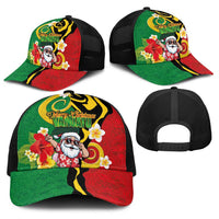Vanuatu Christmas Baseball Net Cap Funny Santa with Namele and Boar Tusk Tribal LT03 - Polynesian Pride