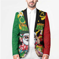 Vanuatu Christmas Blazer Funny Santa with Namele and Boar Tusk Tribal LT03 - Polynesian Pride