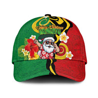 Vanuatu Christmas Classic Cap Funny Santa with Namele and Boar Tusk Tribal LT03 Universal Fit Green - Polynesian Pride
