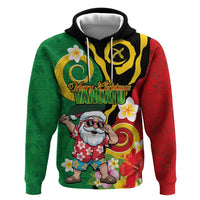 Vanuatu Christmas Hoodie Funny Santa with Namele and Boar Tusk Tribal - Polynesian Pride