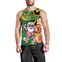 Vanuatu Christmas Men Tank Top Funny Santa with Namele and Boar Tusk Tribal LT03 - Polynesian Pride