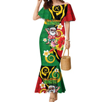 Vanuatu Christmas Mermaid Dress Funny Santa with Namele and Boar Tusk Tribal - Polynesian Pride