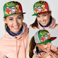 Vanuatu Christmas Mesh Trucker Cap Funny Santa with Namele and Boar Tusk Tribal LT03 - Polynesian Pride