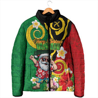 Vanuatu Christmas Padded Jacket Funny Santa with Namele and Boar Tusk Tribal LT03 - Polynesian Pride