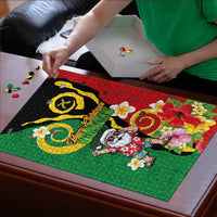 Vanuatu Christmas Puzzle Funny Santa with Namele and Boar Tusk Tribal LT03 - Polynesian Pride