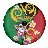 Vanuatu Christmas Spare Tire Cover Funny Santa with Namele and Boar Tusk Tribal - Polynesian Pride
