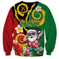 Vanuatu Christmas Sweatshirt Funny Santa with Namele and Boar Tusk Tribal LT03 - Polynesian Pride
