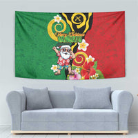 Vanuatu Christmas Tapestry Funny Santa with Namele and Boar Tusk Tribal - Polynesian Pride
