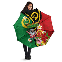 Vanuatu Christmas Umbrella Funny Santa with Namele and Boar Tusk Tribal - Polynesian Pride