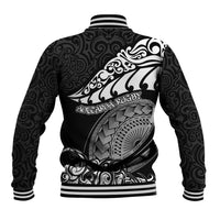 New Zealand Rugby Baseball Jacket Maori Warrior Rugby Silver Fern Tribal Pattern LT03 - Polynesian Pride