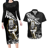 new-zealand-rugby-couples-matching-long-sleeve-bodycon-dress-and-hawaiian-shirt-maori-warrior-rugby-silver-fern-tribal-pattern