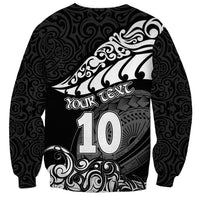 Custom New Zealand Rugby Sweatshirt Maori Warrior Rugby Silver Fern Tribal Pattern LT03 - Polynesian Pride