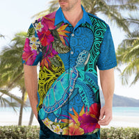Polynesian Hawaiian Shirt The Turtle Jung Flower with Maori Pattern Ethnic Style LT03 - Polynesian Pride