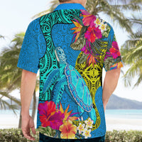 Polynesian Hawaiian Shirt The Turtle Jung Flower with Maori Pattern Ethnic Style LT03 - Polynesian Pride