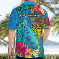 Custom Polynesian Hawaiian Shirt The Turtle Jung Flower with Maori Pattern Ethnic Style LT03 - Polynesian Pride
