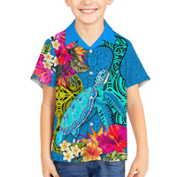 Custom Polynesian Hawaiian Shirt The Turtle Jung Flower with Maori Pattern Ethnic Style LT03 - Polynesian Pride