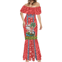 Hawaii Christmas Mermaid Dress The Santa Surfing Hawaii Xmas Style LT03 - Polynesian Pride