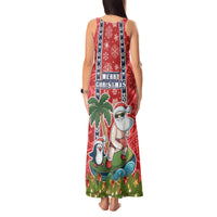 Hawaii Christmas Tank Maxi Dress The Santa Surfing Hawaii Xmas Style LT03 - Polynesian Pride