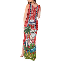 Hawaii Christmas Tank Maxi Dress The Santa Surfing Hawaii Xmas Style LT03 - Polynesian Pride