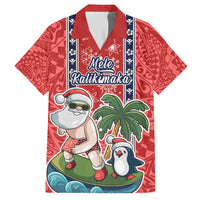 Custom Hawaii Christmas Hawaiian Shirt The Santa Surfing Hawaii Xmas Style LT03 Red - Polynesian Pride