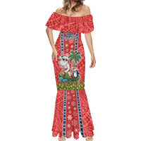 Custom Hawaii Christmas Mermaid Dress The Santa Surfing Hawaii Xmas Style LT03 - Polynesian Pride