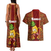 Hawaii Couples Matching Tank Maxi Dress and Hawaiian Shirt Aloha Funny Pineapple Mix Kakau Hawaiian Tribal LT03 - Polynesian Pride