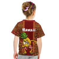 Hawaii Kid T Shirt Aloha Funny Pineapple Mix Kakau Hawaiian Tribal LT03 - Polynesian Pride