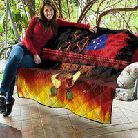 Samoan Siva Afi Quilt Tribal Performers of Samoan Fire Knife Dancing