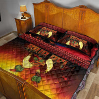 Samoan Siva Afi Quilt Bed Set Tribal Performers of Samoan Fire Knife Dancing