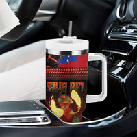 Samoan Siva Afi Tumbler With Handle Tribal Performers of Samoan Fire Knife Dancing