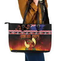 Aotearoa Siva Afi Leather Tote Bag Tribal Performers of Aotearoa Fire Knife Dancing LT03 - Polynesian Pride