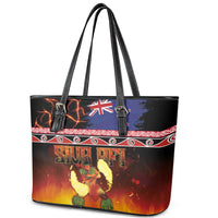 Aotearoa Siva Afi Leather Tote Bag Tribal Performers of Aotearoa Fire Knife Dancing LT03 - Polynesian Pride