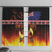 Aotearoa Siva Afi Window Curtain Tribal Performers of Aotearoa Fire Knife Dancing LT03 With Hooks Black - Polynesian Pride