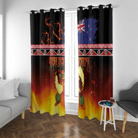 Aotearoa Siva Afi Window Curtain Tribal Performers of Aotearoa Fire Knife Dancing LT03 With Grommets Black - Polynesian Pride