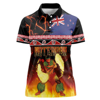 Aotearoa Siva Afi Women Polo Shirt Tribal Performers of Aotearoa Fire Knife Dancing LT03 Female Black - Polynesian Pride