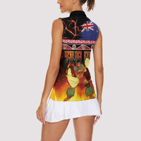 Aotearoa Siva Afi Women Sleeveless Polo Shirt Tribal Performers of Aotearoa Fire Knife Dancing