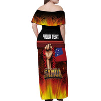 Personalised Samoan Spirit - Samoa Tribal Heritage Off Shoulder Maxi Dress