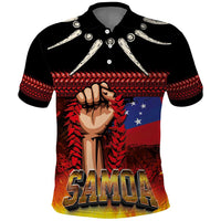Personalised Samoan Spirit - Samoa Tribal Heritage Polo Shirt LT03 Black - Polynesian Pride
