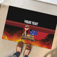Personalised Samoan Spirit - Samoa Tribal Heritage Rubber Doormat LT03 - Polynesian Pride