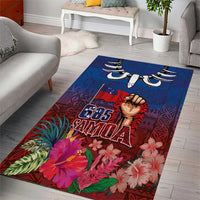 Proud of Samoa Area Rug Ula Nifo with Samoa 685 and Hibiscus Tapa Tribal Pattern