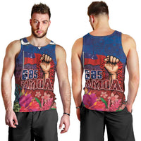 Proud of Samoa Men Tank Top Ula Nifo with Samoa 685 and Hibiscus Tapa Tribal Pattern