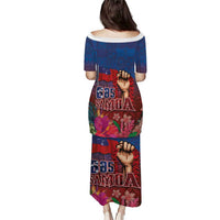 Proud of Samoa Puletasi Ula Nifo with Samoa 685 and Hibiscus Tapa Tribal Pattern